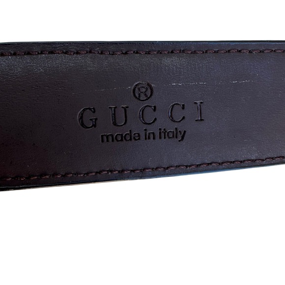 Gucci Brown Guccissima GG Monogram Leather Belt Strap 48 120 Italy No Buckle - Picture 4 of 8